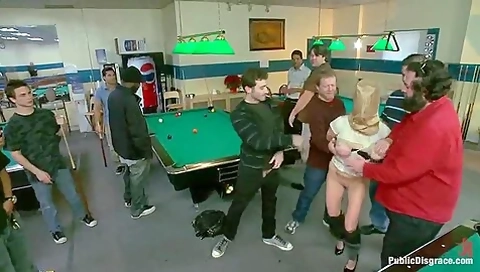 19 Year Old With Huge Natural Tits Gets Humiliated And Fucked In Public